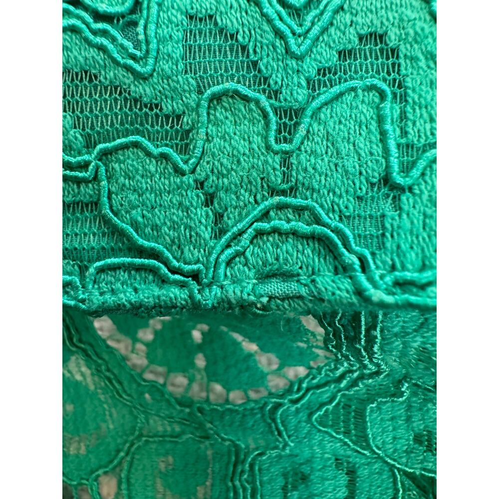 NANETTE Nanette Lepore Green Lace Blouse - Emerald Isle - Picture 5 of 15